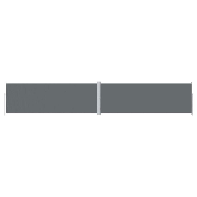Paravent rétractable avec auvent pliant, Anthracite, H 70,9 po x l 393,7 po