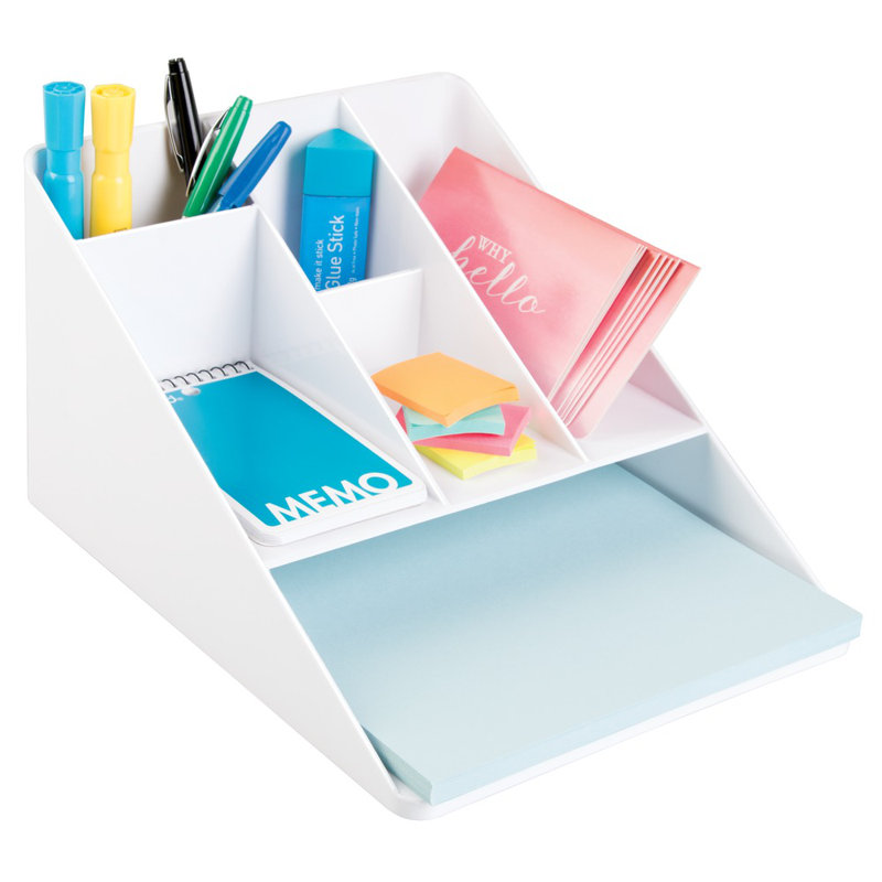 Organisateur de bureau Linus, Blanc