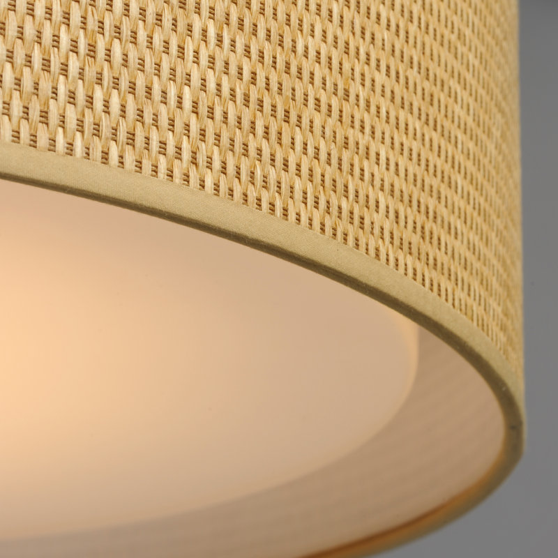 Jessalyn LED Flush Mount, 5.5" H x 20" W x 20" D, Grass Cloth