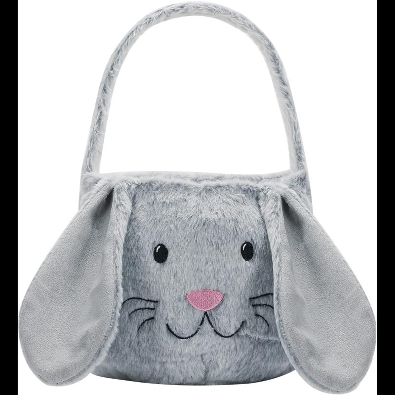 Panier de lapin de Pâques, sacs mignons de seau de Pâques avec oreilles de lapin pour la chasse aux œufs de Pâques, décorations de Pâques, rangement de cadeaux de bonbons 