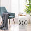 Table d'appoint cylindrique en céramique blanche 17 po x 10,5 po, émaillée, déformée - intérieur / extérieur, charmant tabouret d'appoint, glacis, utilisation polyvalente intérieure / extérieure, table de jardin élégante