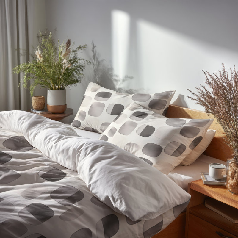 Ensemble de literie moderne 3 pièces - Ensemble de housse de couette et coussin décoratif