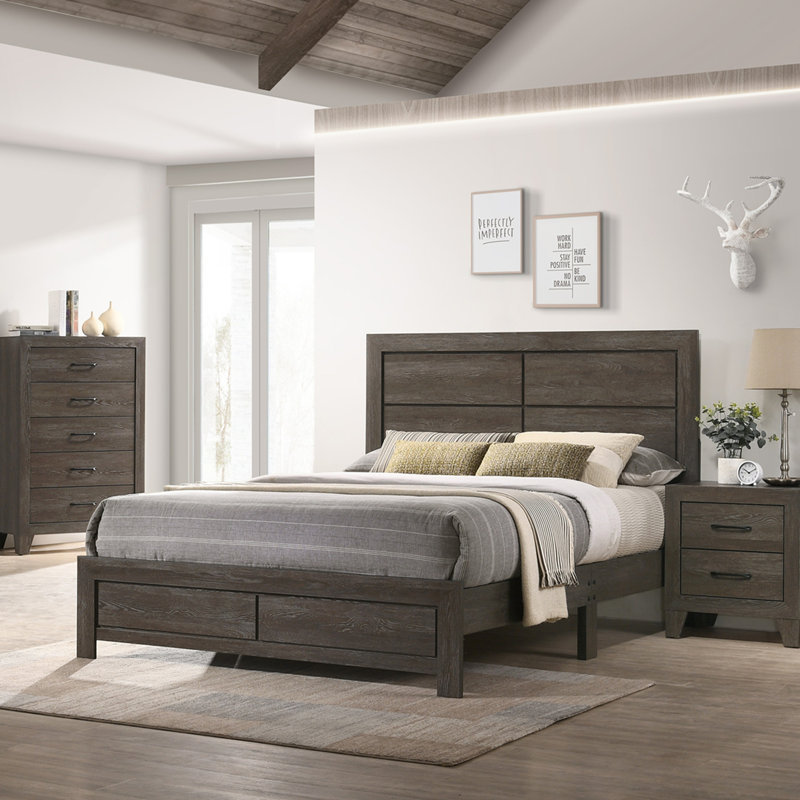 Tête de lit plateforme robuste 1pc, gris, Double