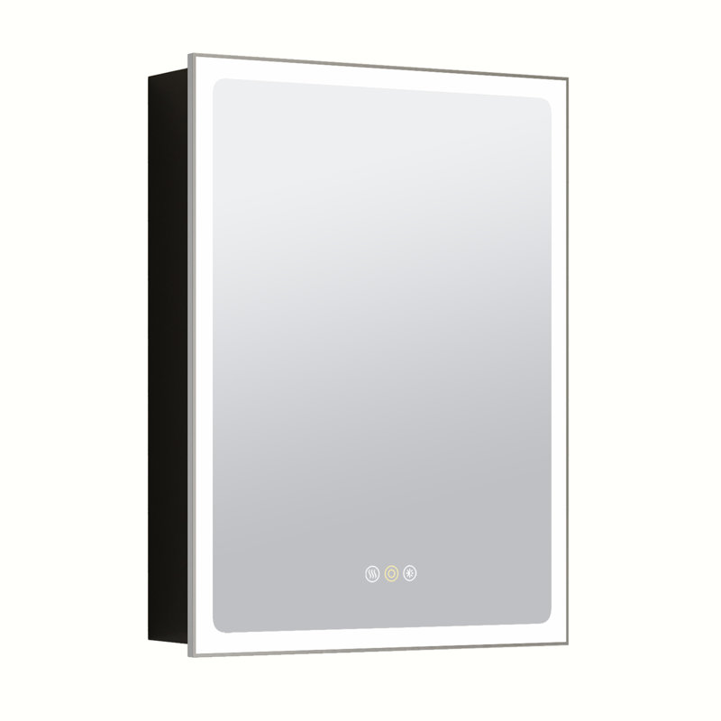 Armoire à pharmacie encastrée / à fixation en surface avec miroir, désembueur, gradateur, prises USB et éclairage intérieur Maximes