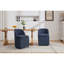 2 chaises de salle à manger modernes en chenille bleue avec roues universelles et chaises en bois, bleu, bras ergonomique rotatif à 360 °-1308471757
