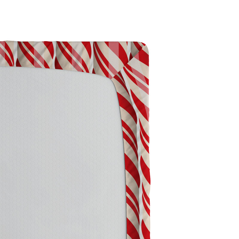 Drap-housse Ambesonne, paquet de 2, Rouge / abstrait crème, Drap-housse de taille double