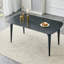 Table de salle à manger rectangulaire moderne, plateau en pierre frittée de qualité supérieure avec base en métal robuste, table de cuisine et de salle à manger résistante à la chaleur et aux égratignures (1 table)-49038506