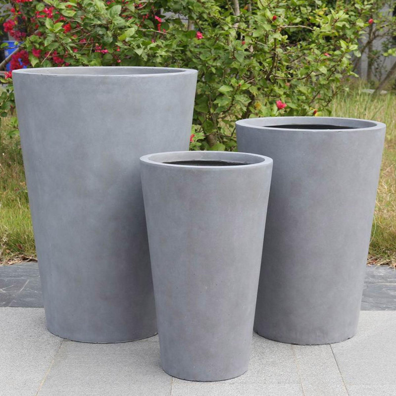 Fibreglass Plant Box, Dark Grey, 51cm H x 32cm W x 32cm D