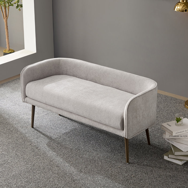 Banc rembourré en tissu pour chambre Dequarius, Gris