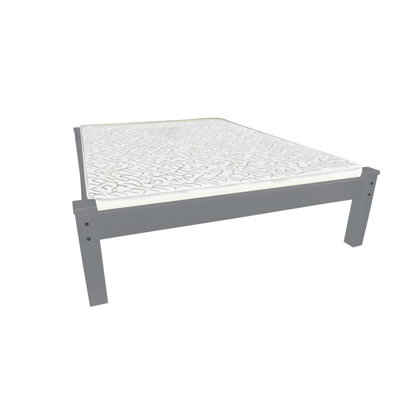 Gray Solid Wood Twin Bed Frame