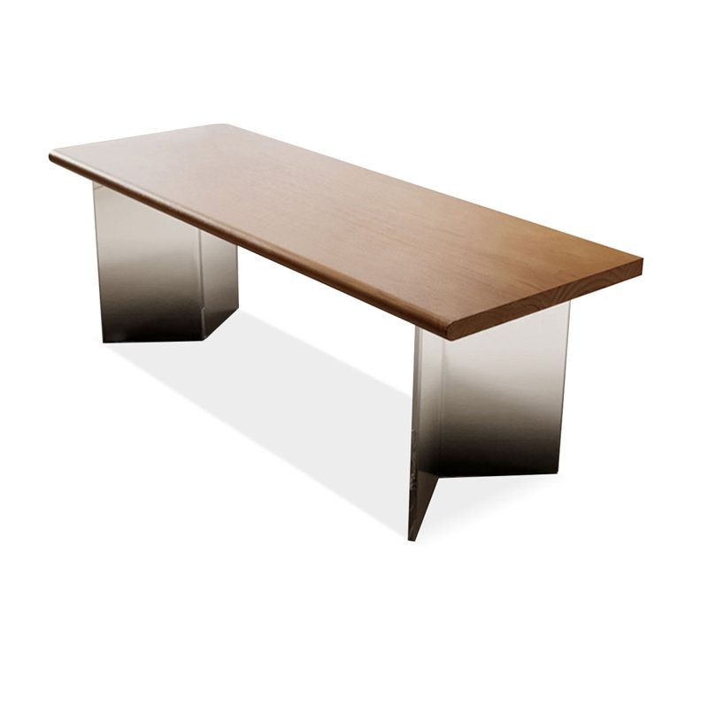 Brown Rectangular Solid Wood desk, 29.53" H x 62.99" W x 23.62" D