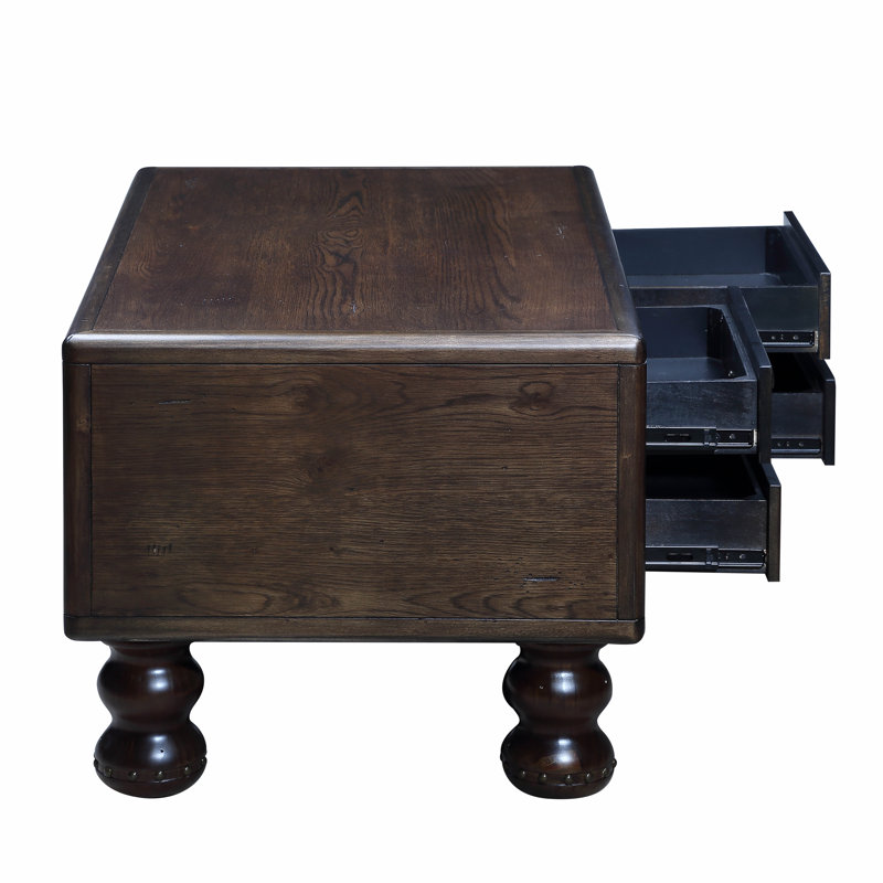 Table basse rectangulaire en bois massif, Espresso
