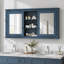 Armoire à miroirs haute définition 2 en 1 de 55 pouces à fixation murale avec étagères réglables et charnières à fermeture en douceur-1112531958