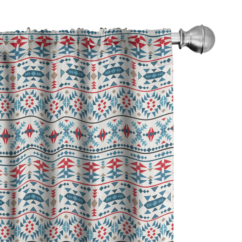 Geometric Semi-Sheer Rod Pocket Sliding Panel, 28" x 95"