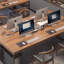 Bureau en bois massif pour 4 personnes