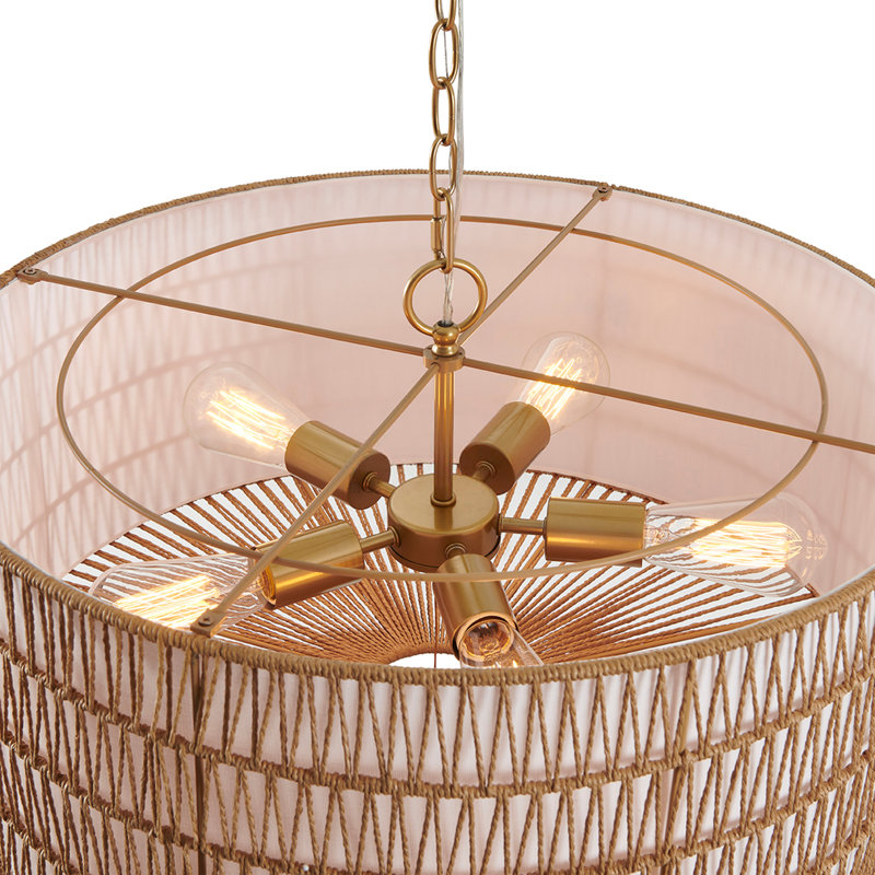 5 - Light Natural Rattan Drum Pendant
