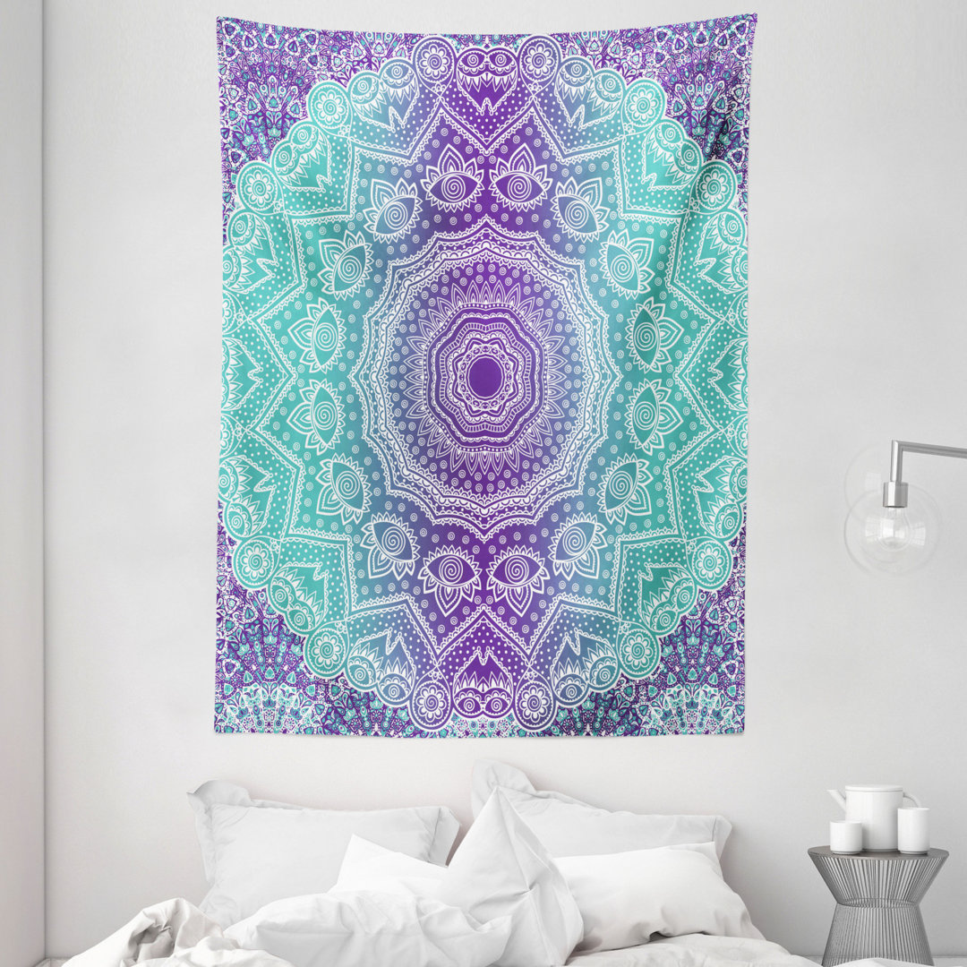 Tapisserie Hippie Ombre Mandala Innerer Frieden und mit Ornamenten