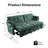 90"Wide 3 in 1 Sofa Bed with Adjustable Backrest, 3 Seater Recliner and USB Charging for Living Room,Green-120843439