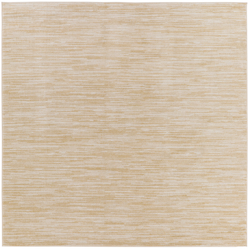 Nourison Essentials Ivory/Gold Indoor/Outdoor Area Rug, Square 9'