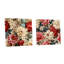 Motif floral beige rétro à motif floral - ensemble d'acrylique sur verre floral, ensemble de 2-103922126