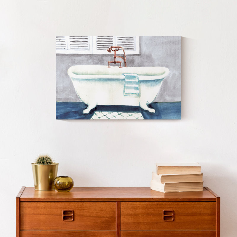 Baignoire sur pattes sur toile, H 12 po x l 18 po x P 1,25 po, Sans cadre