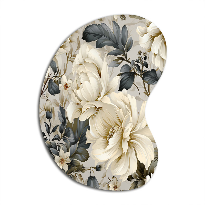 Rella - Art mural floral asymétrique en métal, sculpture murale, H 31 po x l 22 po