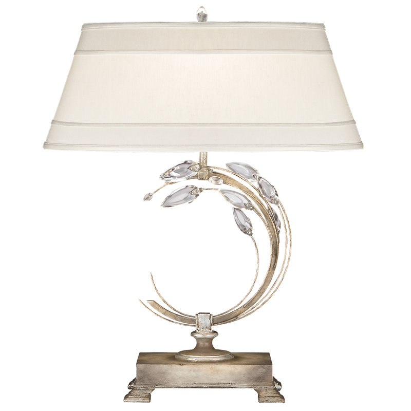 Crystal Laurel Table Lamp, Antique Taupe/Silver