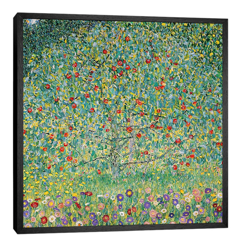 Apple Tree (Apfelbaum), 1912 by Gustav Klimt - Single Picture Frame Painting on Canvas, 66.04 cm H x 66.04 cm W, Black Framed
