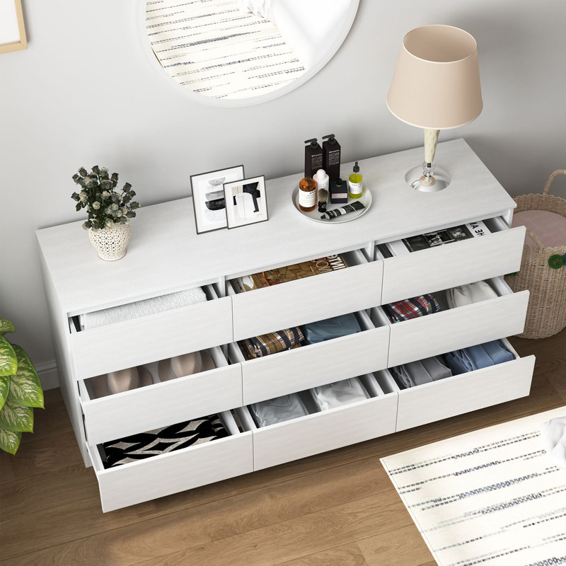 Commode 9 tiroirs, Blanc