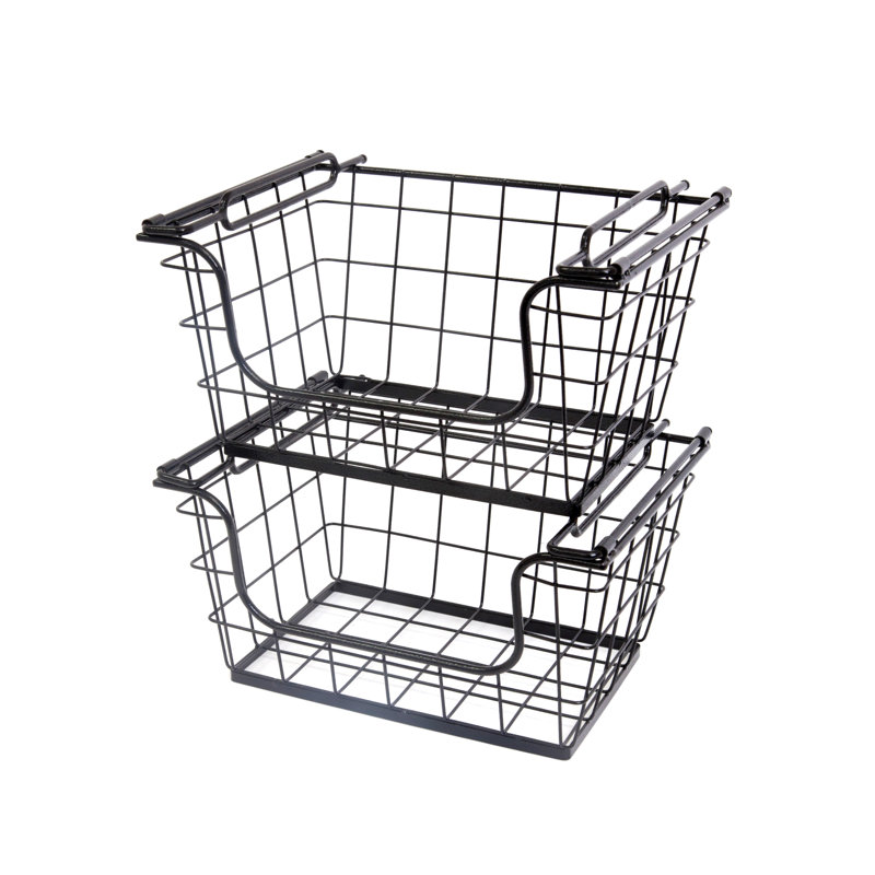 Paniers en métal Origami 2PK, Black