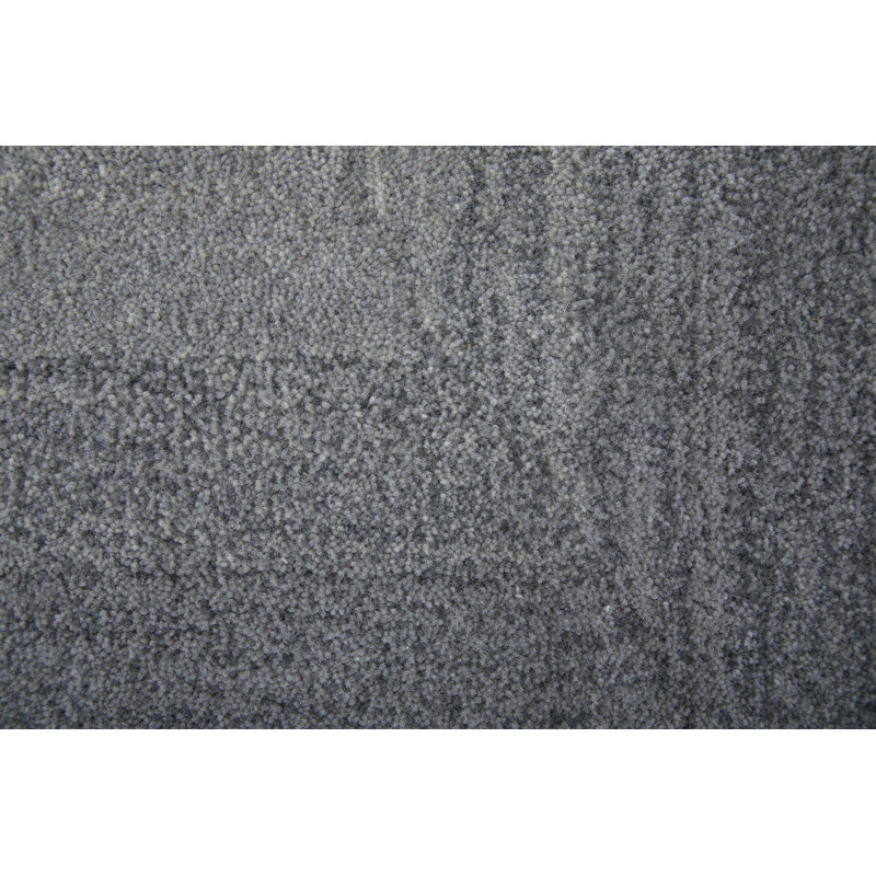 Katya Hand Tufted Wool Ombre Area Rug in Charcoal/Ivory, Square 1'6"