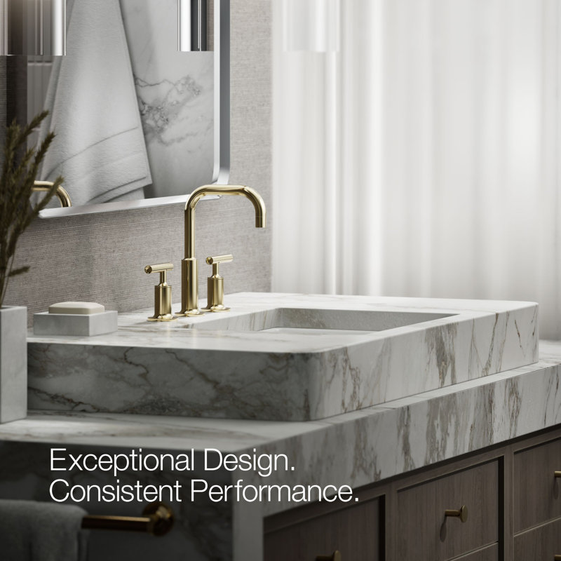 Purist Widespread Faucet, Vibrant French Gold