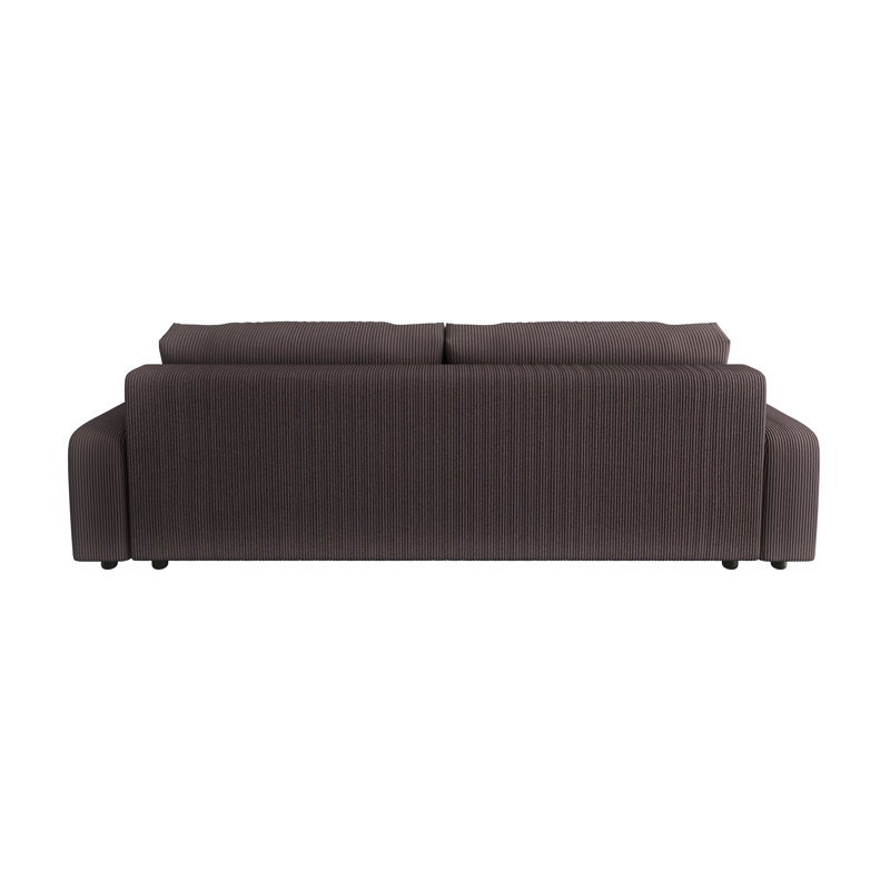 6 Seater Corduroy Sofa Bed, Dark Brown