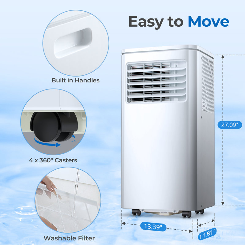 Electactic 8000 Btu Portable Air Conditioners, Wifi/App Control,4 Modes Portable Ac Unit With Fast Cooling/Energy Efficient/Remote/24Hrs Timer For Bedroom/Dorms/Indoor Rooms