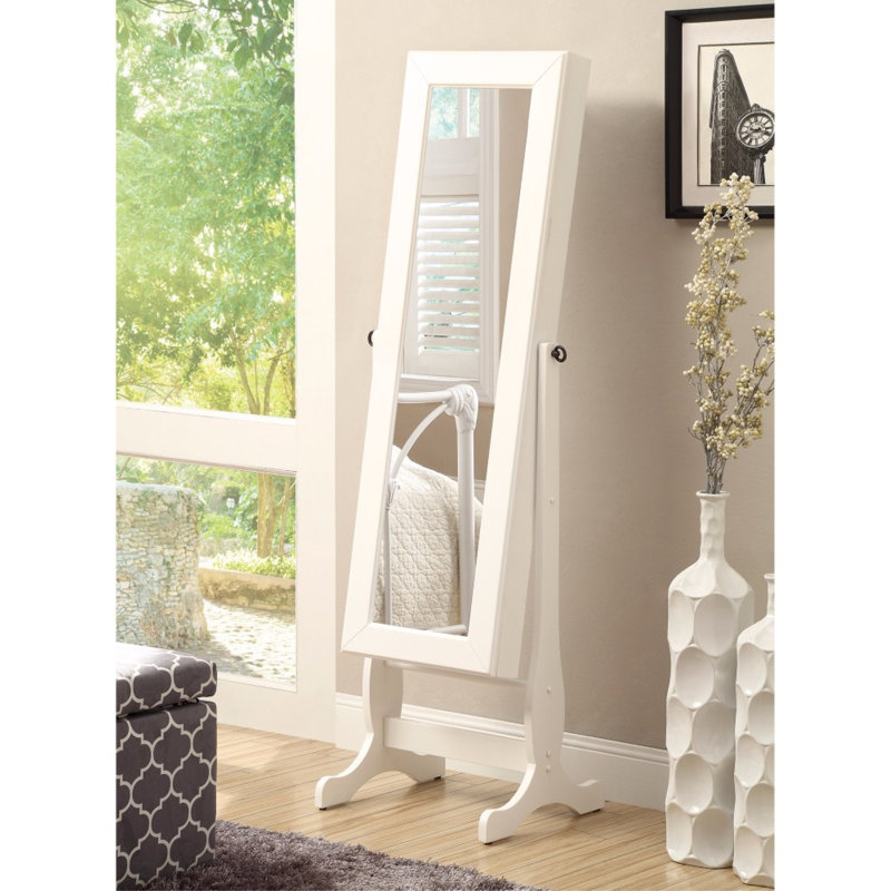 Gerdy Flat Floor Mirror, White