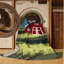  Washable Red Barn Farm Area Rug-1023785920