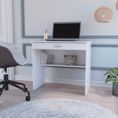 Storage Desk With Drawer And Shelf
