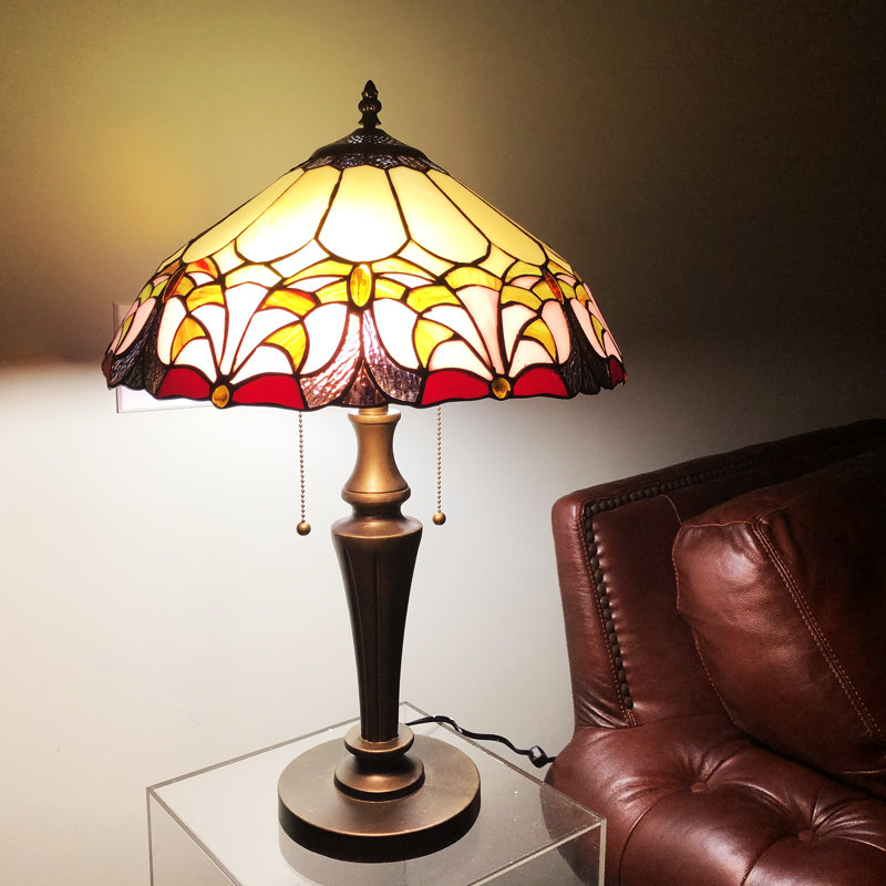 Lampe de bureau élégante 2 lumières Tiffany