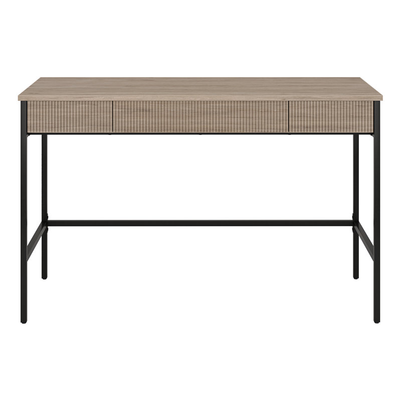 Abiman Metal Base Writing Desk, Tan
