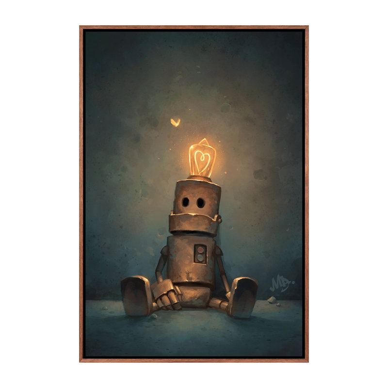 Décoration murale Patience Kids, H 60 po x l 40po x P 1,5 po, Toile classique avec cadre brun