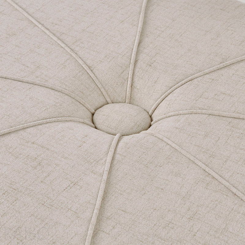 Grand repose-pieds 48 po, tissu de polyester, moderne pour le salon - crème, Cream