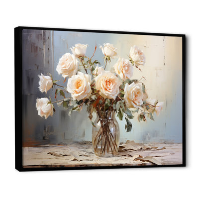 «Roses Farmhouse Still Life - Roses, art mural grand»