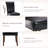 PU Leather Dining Chairs Set of 2, Nailhead Trim Parsons Side Chairs with Solid Wood Legs, High Back Upholstered Kitchen Chairs-1335423783