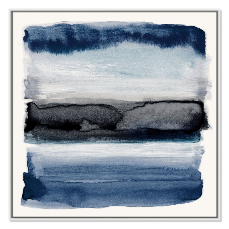 Collection Sky «Navy Sky II» par Nan, Cadre flottant blanc, H 37,5 po x l 37,5 po