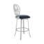 Tabouret de bar contemporain de 30 po de hauteur en acier inoxydable brossé et similicuir gris