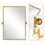 Miroir rotatif rectangulaire 24 po x 36 po moderne, miroir de meuble-lavabo mural en métal doré Miiror