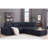 Woven Fabric Sectional Sofa With Right Facing Chaise And Console Ottoman, Dark Gray