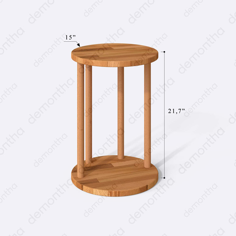 Solid Wood C Table – Round Minimalist End Table Design
