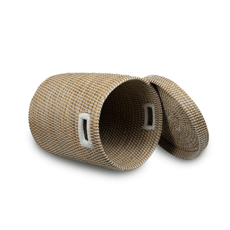 Multipurpose Cylindrical Storage Basket with Lid (Medium)