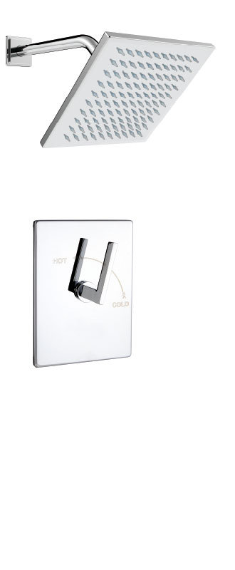 Crisp Thermostatic Complete Shower System, Polished Chrome